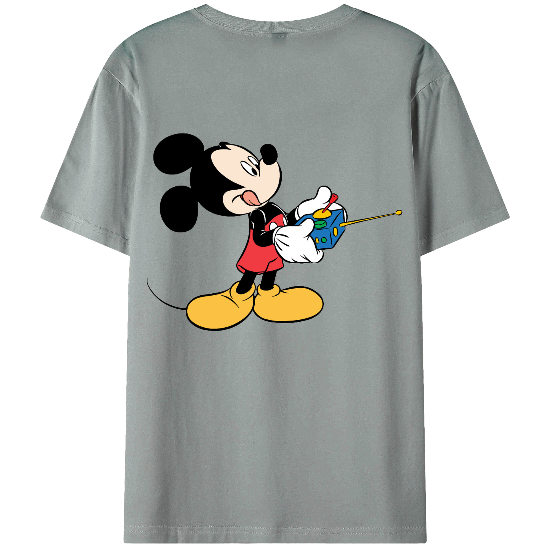 ミッキーマウス Mickey Mouse 綿100％ メンズ半袖Tシャツ（バックプリント） 通気性